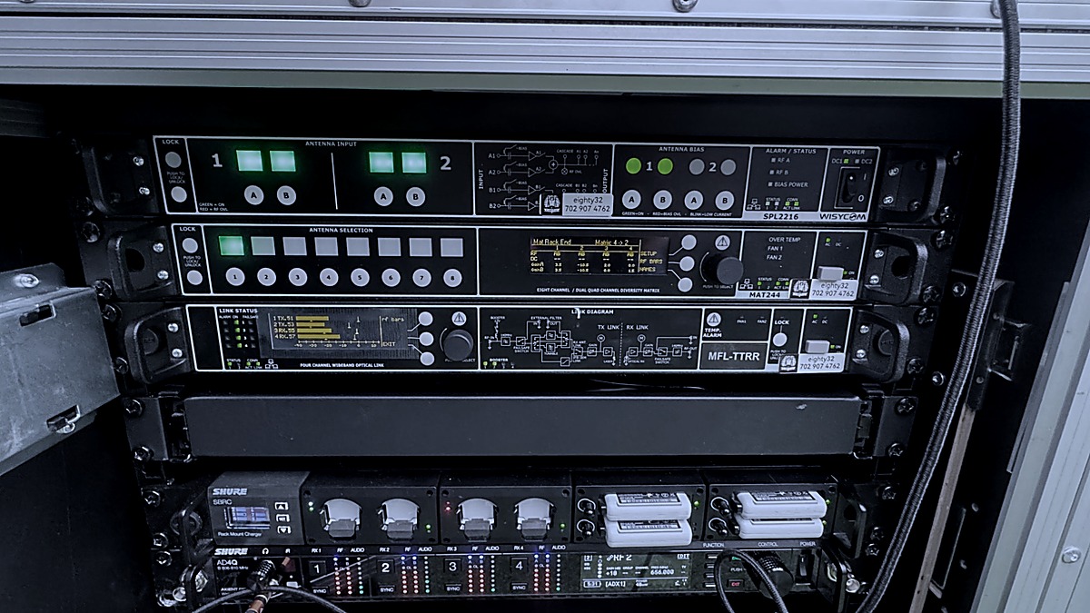 Wisycom rack gear — SPL2216, MAT244, MFL-TTRR